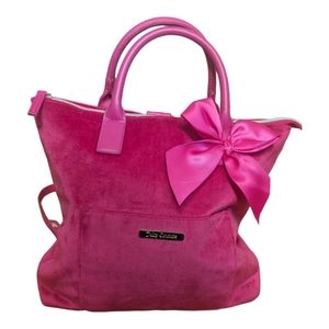 Juicy Couture Hot Pink Velvet  Backpack Purse